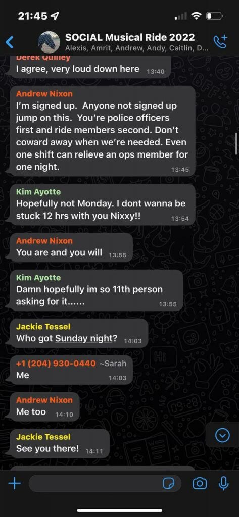 Leaked group chats of the “Police” in Ottawa. This one is about the trampling of the elderly woman. ...