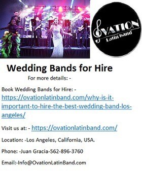 Wedding Bands for Hire by ovation Latin Band at best price.
Ovation latin band offers best Latin Wed...
