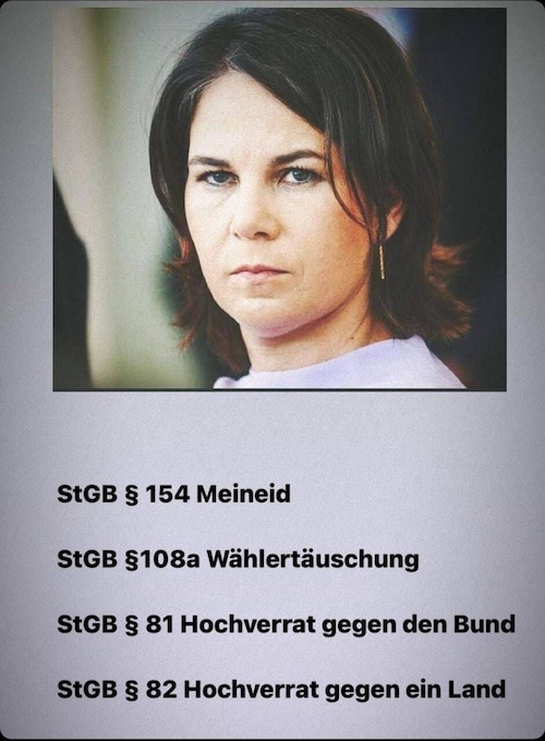 GIBT ES AUCH MAL JURISTISCHE #KONSEQUENZEN FÜR A. #BAERBOCK ? #hochverrat #diegrünen #annalenabaerbo...