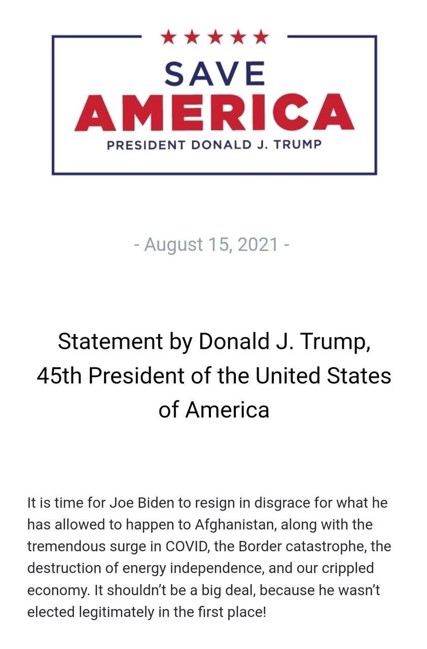 🔴🔴🔴 ROTURA: Donald Trump pide a Joe Biden que "renuncie en desgracia".

Únase al canal oficial de...