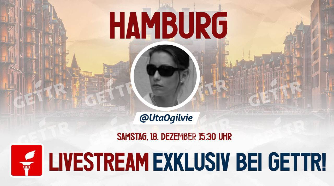 Heute streame ich live aus #Hamburg exklusiv auf @gettr von der Demo „Das Maß ist voll. Hände weg von unseren Kindern“. Wir lassen uns nicht spalten! 
Schaltet ein
15:30 geht es los! ⬇️
https://gettr.com/user/utaogilvie 
