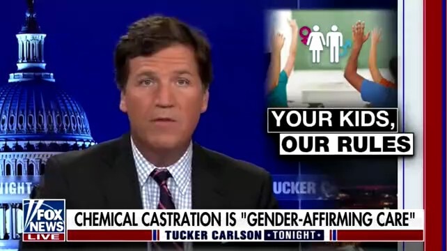 Tucker Carlson rips into the Biden administration for supporting gender reassignment surgery for children. 

I can't believe this is even a topic for discussion, anyone supporting mutilation of kids, because that's what it is, should be locked up, and that's putting it lightly!