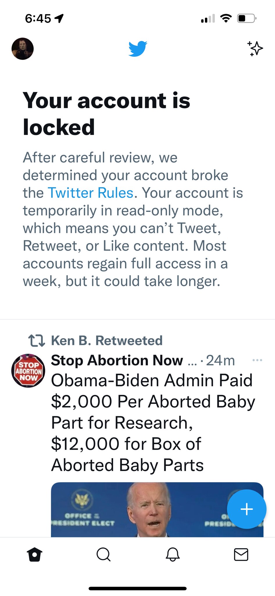 Not sure why my account was locked on my 8th tweet. Even better, that’s not even from my account. #elon