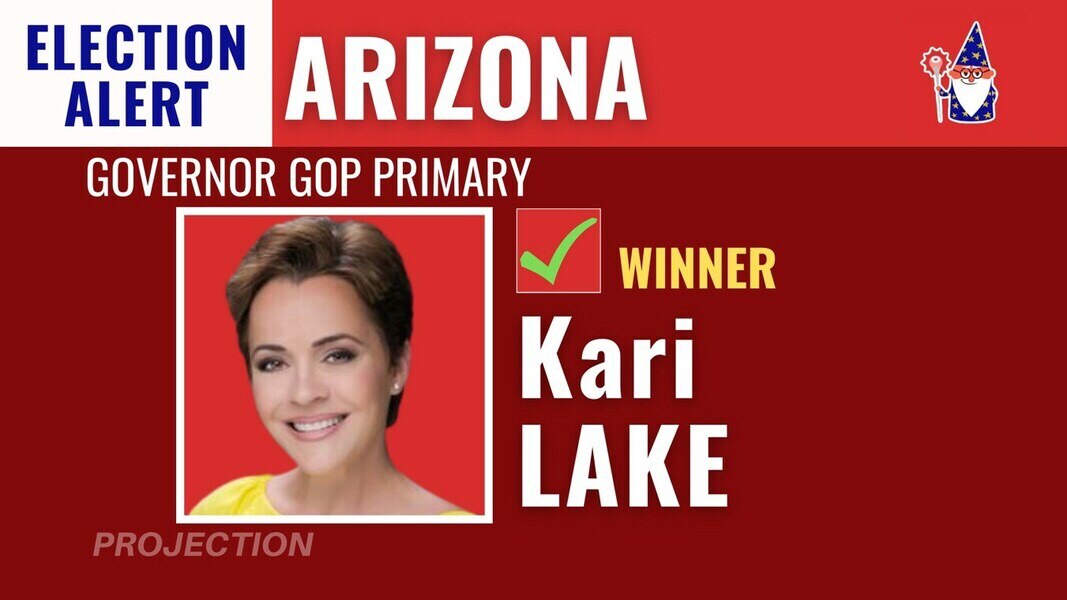 [#NEWFASH] Race called #Karilake wins #GOP #Primary for #AzGovenor and will face #KatieHobbs in #Nov