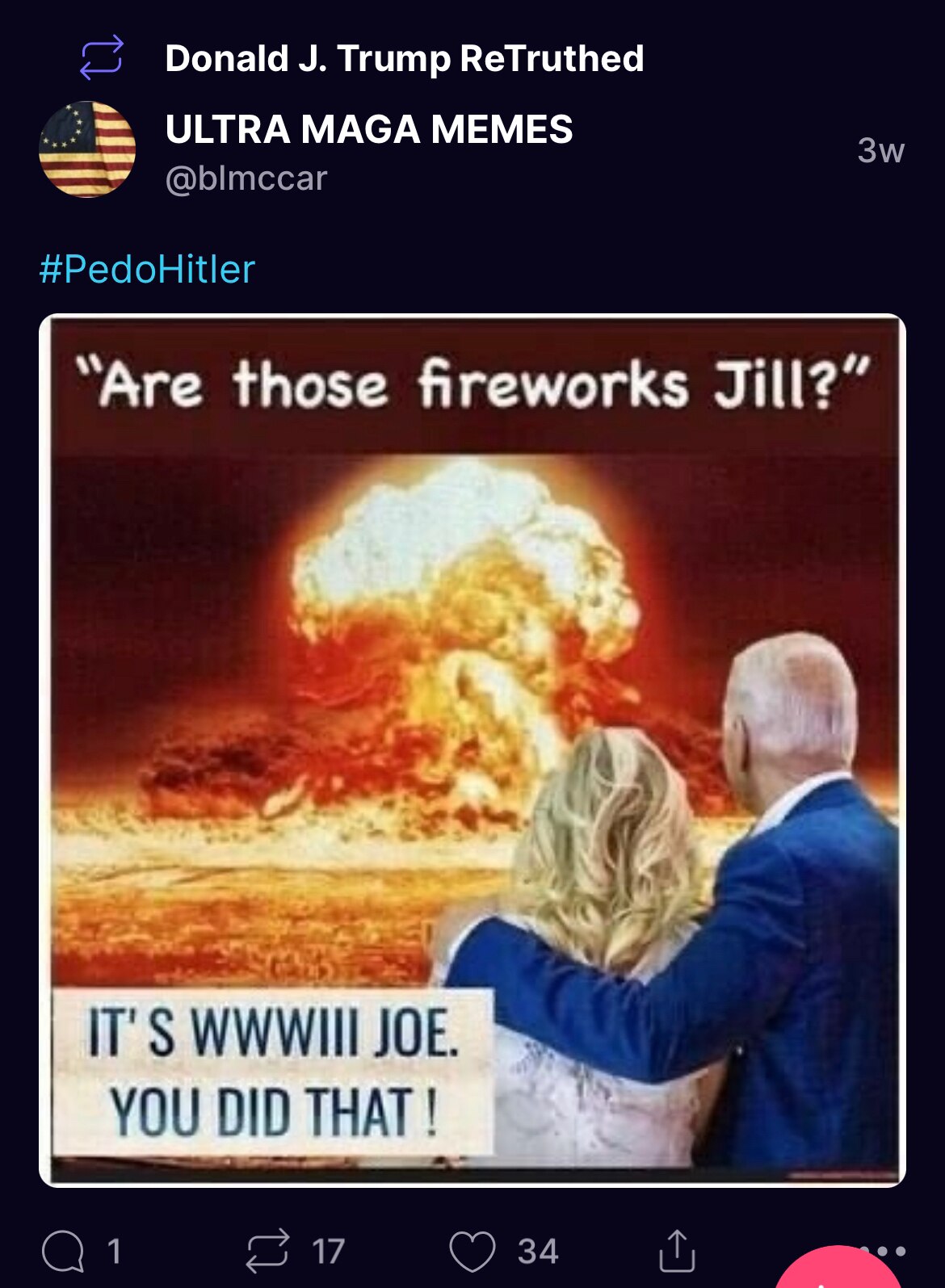 “Are those fireworks jiII?”

IT’S WWWlll joe!!!
YOU DID THAT!!!