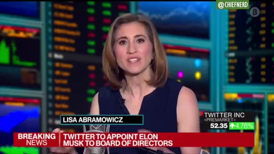 Twitter to Appoint Elon Musk to Board of Directors, Not Allowing More Than 14.9% Ownership

https://...