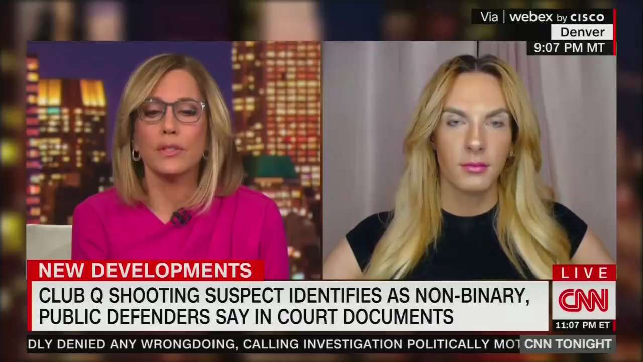 BREAKING: Transgender woman on CNN says she can look at the mugshot of the Colorado Springs gunman a...