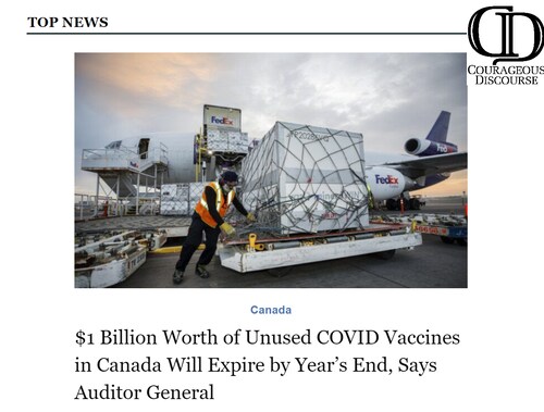 Hope Canadian Govt is getting a refund.  Dangerous side effects, deaths, lack of efficacy have left the vaccines unpopular with the Canadian people who are