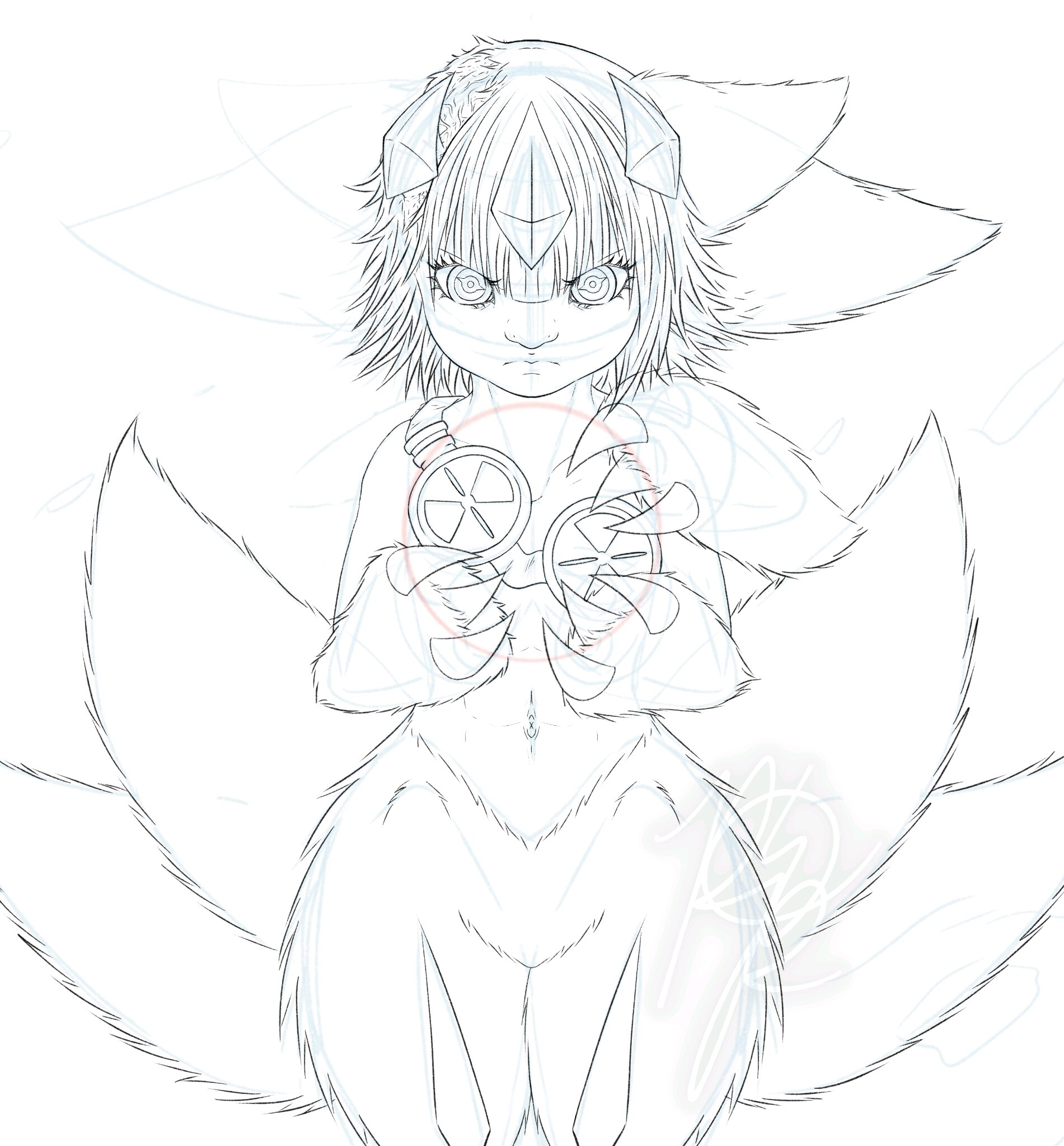 A WIP of princess Faputa sosu!

I made the lineart to trace onto a shikishi board. It didn't need to...