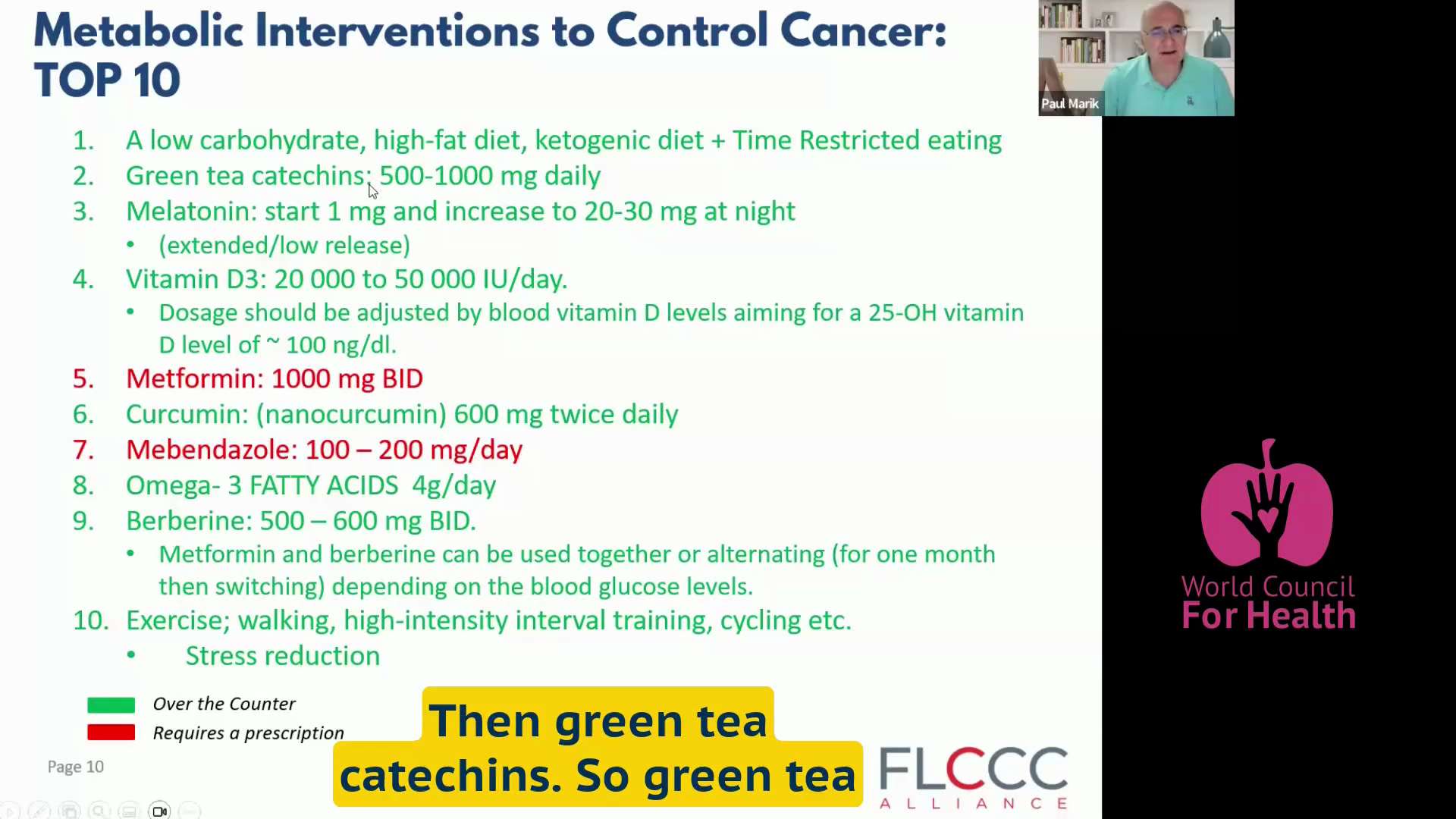 Dr Paul Marik: Top 10 Metabolic Interventions to Control Cancer

"Number one is a low carbohydrate, ...