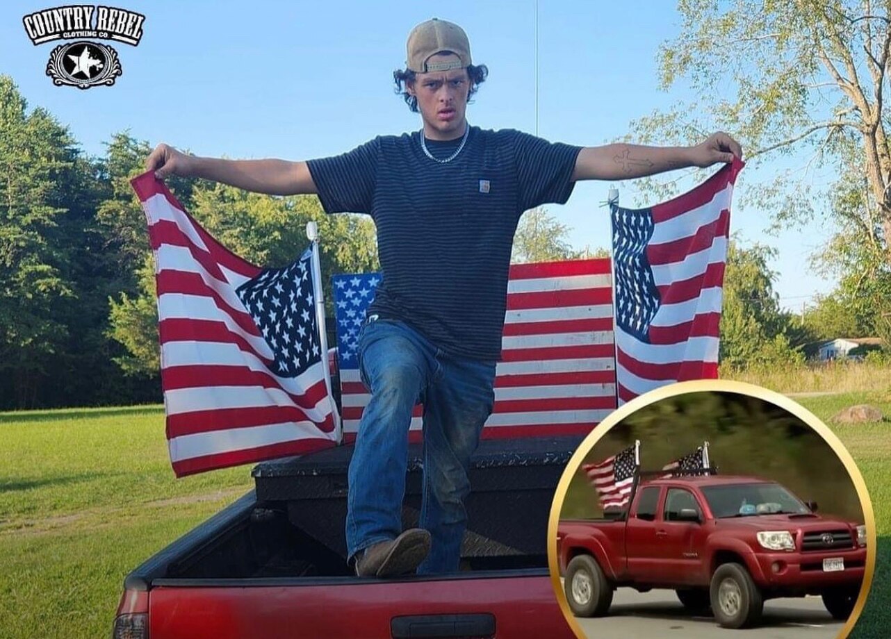 BAM - Teen withdraws from high school after they told him to remove American flags from his truck

C...