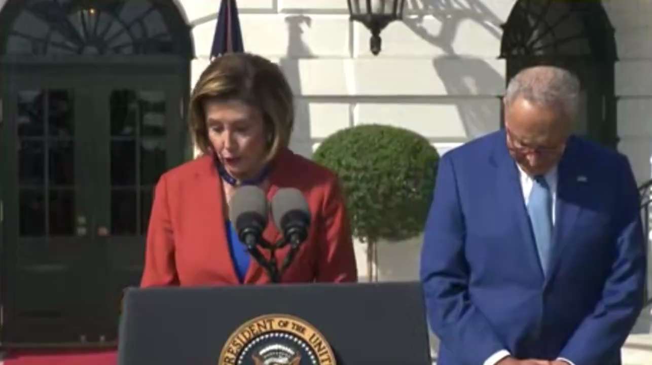 NOW - Pelosi: "Mr. President ... your extraordinary leadership has made this glorious day possible. ...
