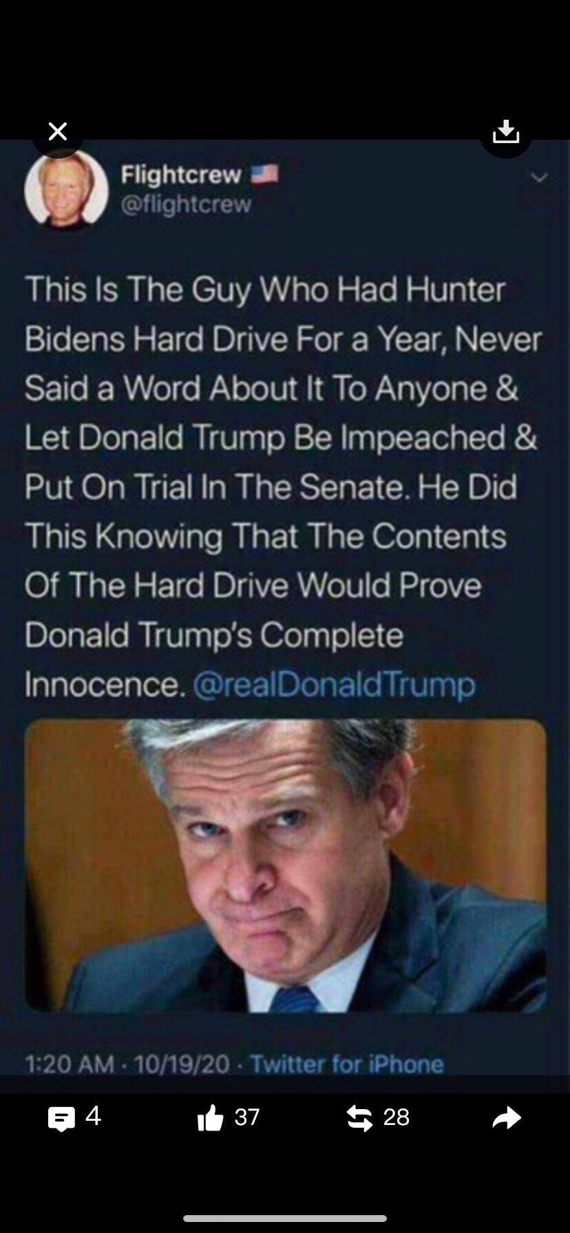 Its time for the FBI to arrest Chris Wray its leader for corruption. IF NOT the FBI WILL LOSE ALL CR...