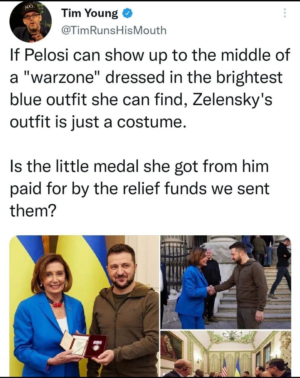 ♦️Boom! 

if Pelosi can show up to the middle of a “war zone“ dressed in the brightest blue outfit s...