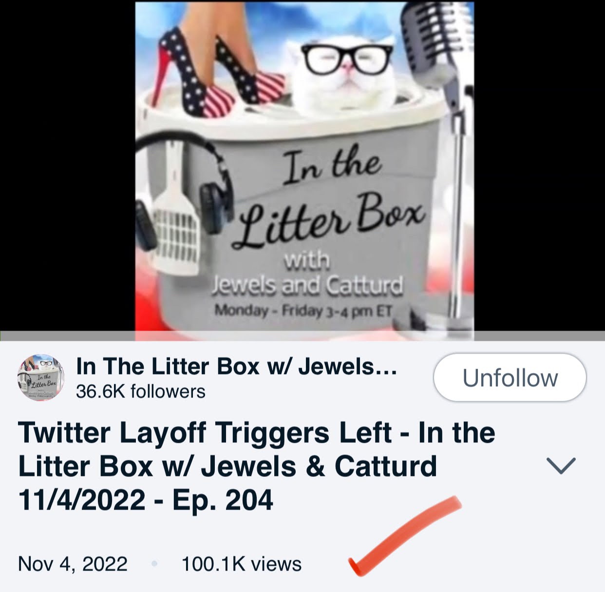 Friday, we had our 1st podcast with 100,000 views on Rumble.

Our little show has been growing like ...