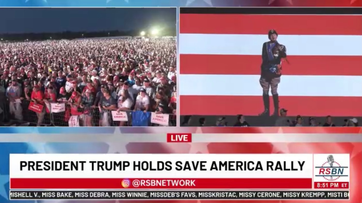 TRUMP IS PLAYING THE PATTON SPEECH AT THE RALLY  