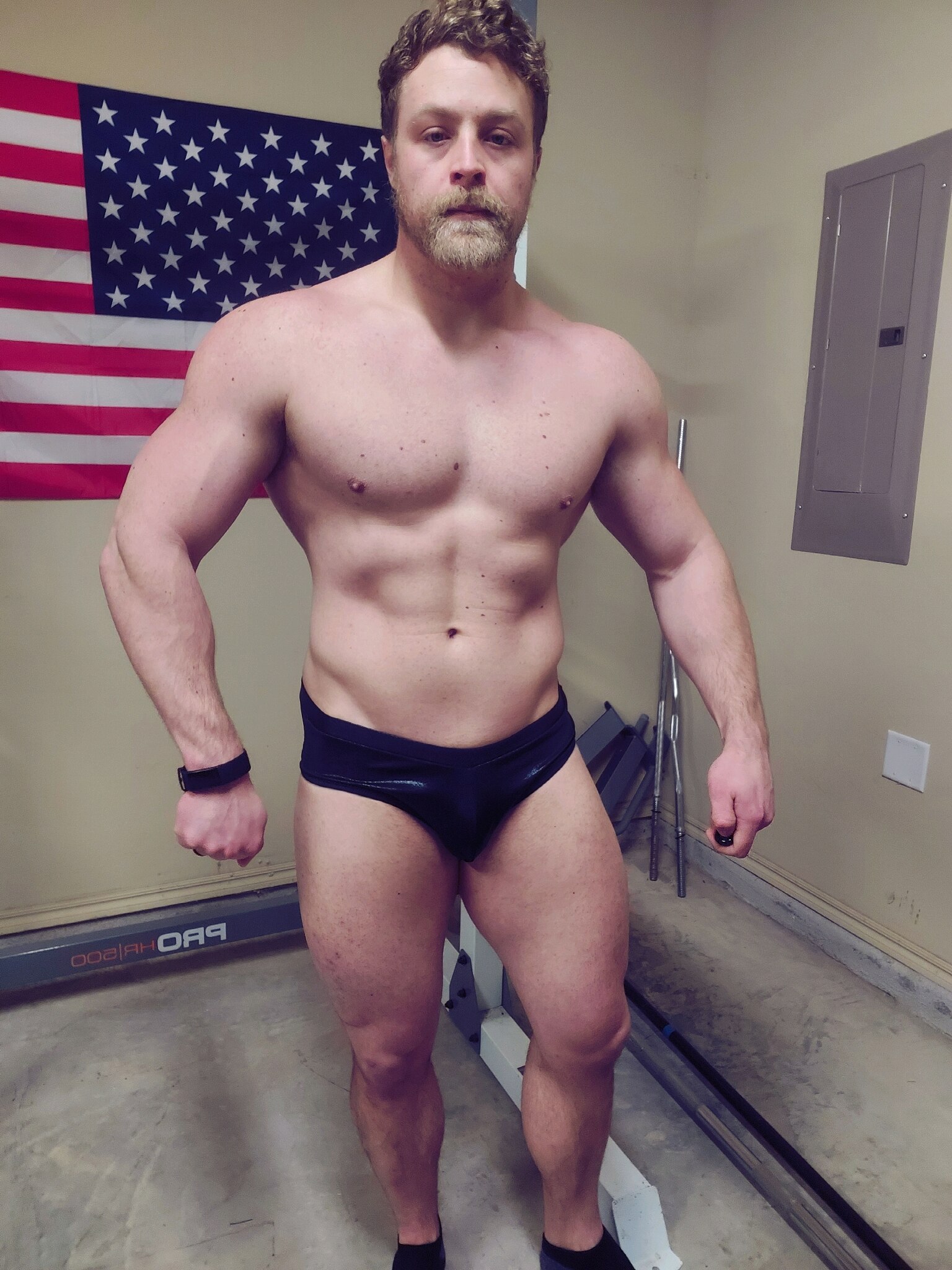 Never gets old practicing my poses in front of the stars and stripes