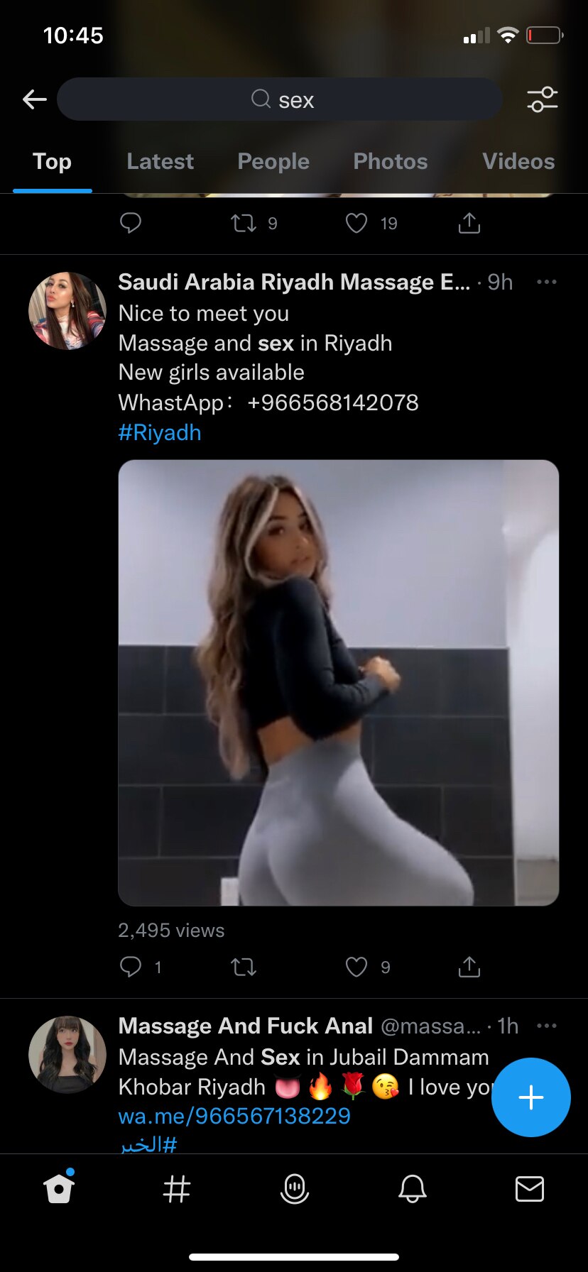 Twitter is running a prostitution ring in Riyadh and if you mention anything about it your tweets di...