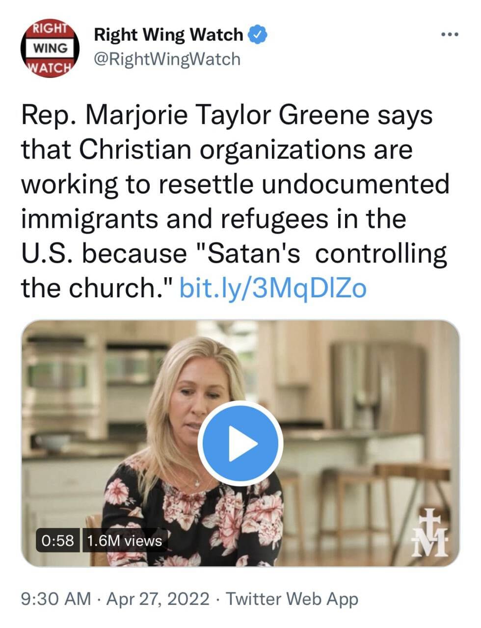 MTG is absolutely right. The same church leadership that is too weak to speak out against homosexual...