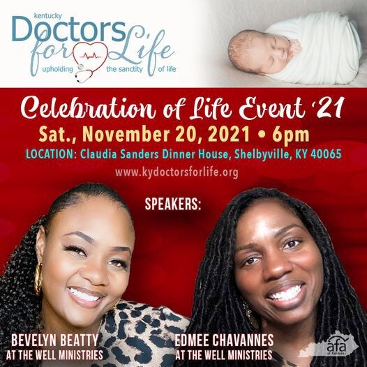 GET YOUR TICKETS TODAY! | We are excited to Announce our new speakers for the Kentucky Doctors For Life Dinner Event on November 20th. Bevelyn Beatty and E