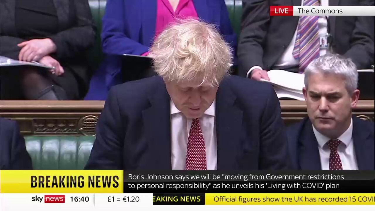 NOW - UK PM Johnson: All remaining COVID rules end in England.