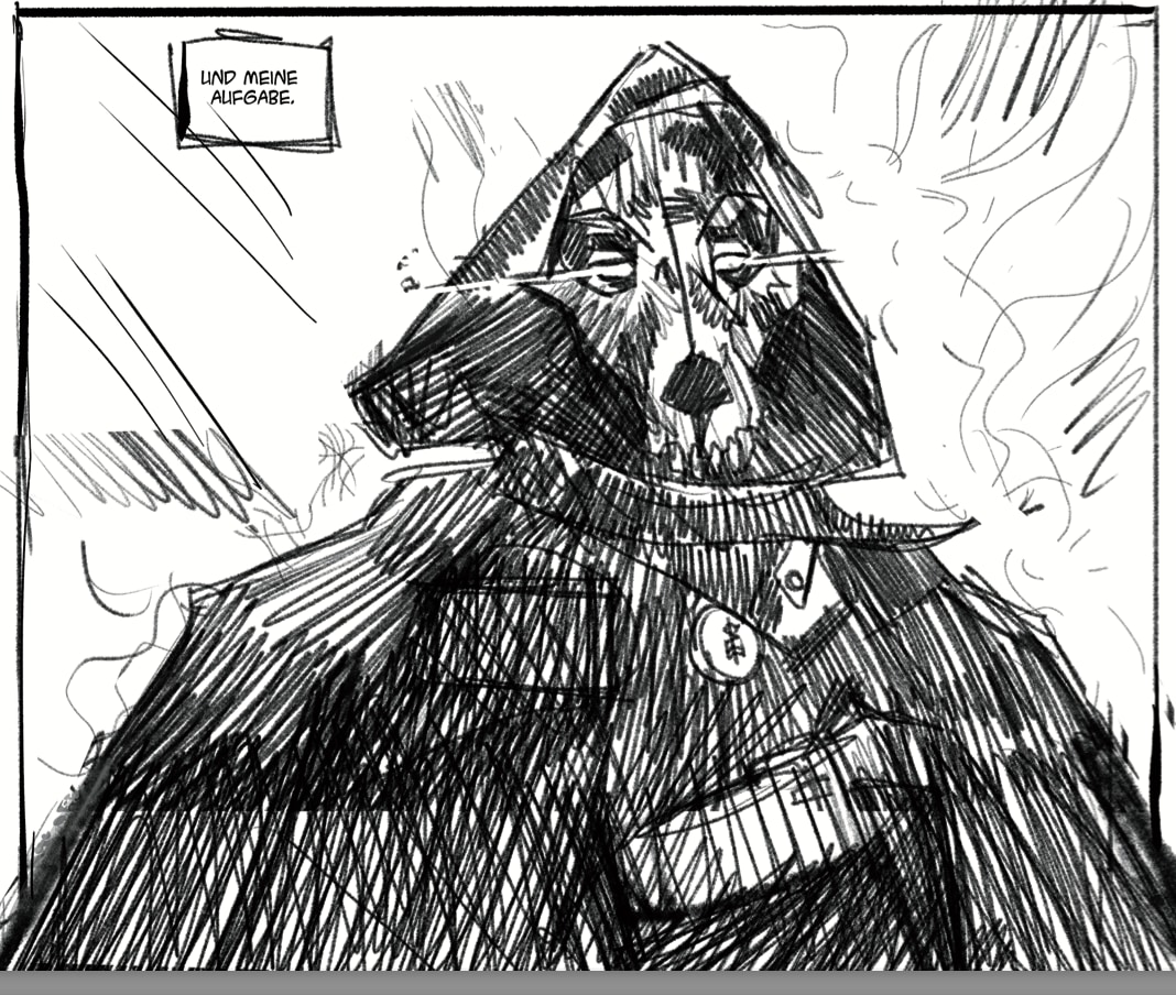Skizze aus dem genialen #Galstarr-Skript für #HydraComics 3. Wir durften schon in den dazugehörigen ...