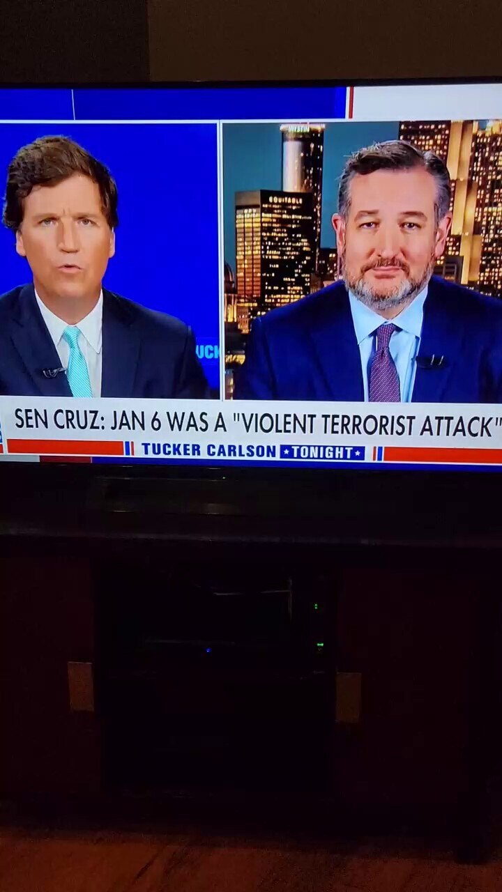 Go Tucker!!! Calling Ted out for his utterly despicable display of hypocrisy. If only all of our media would hold politicians feet to the fire. 
