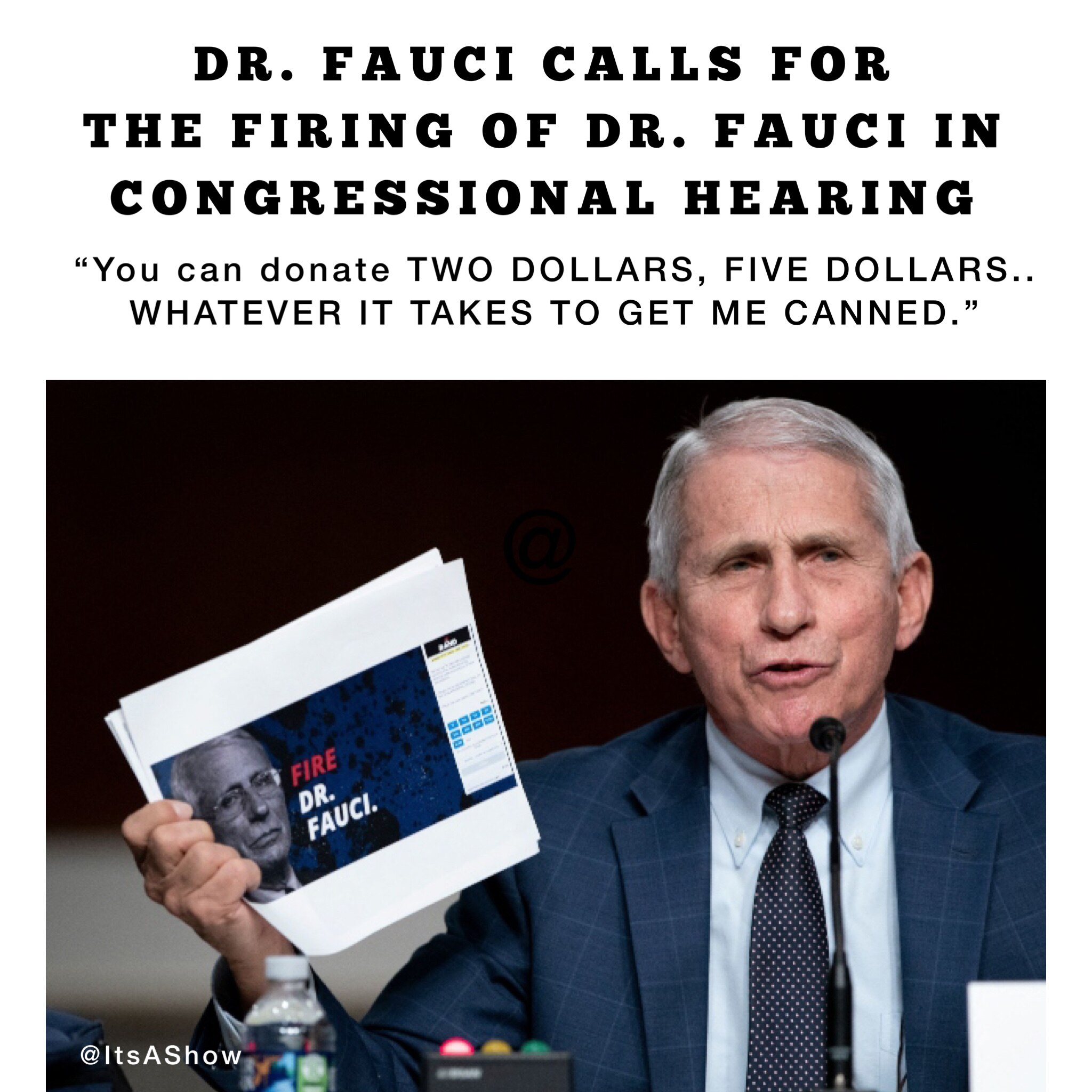 DR. FAUCI CALLS FOR HIS OWN FIRING. DONATE AT https://randpaul.com/