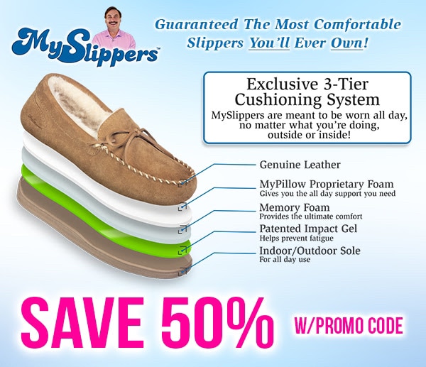 The MySlipper sale kicks off today! 

Upgrade your slippers before the winter storms hit in the Northeast, Midwest and Texas!

Promocode Poso 

https://www.mypillow.com/slippers-special