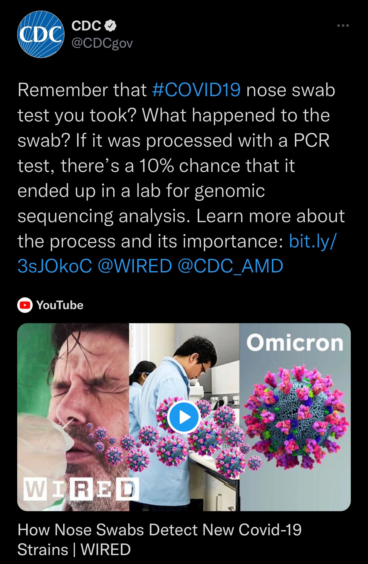CDC issues clarification after admitting 10% of PCR tests were sent to a lab for genomic sequencing,...