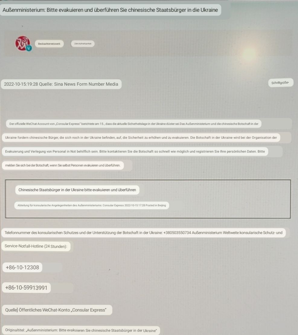 China evakuiert ihre Landsleute aus der Ukraine

🟥 Das chinesische Außenministerium fordert seit gestern seine Bürger in der Ukraine dazu auf, sich „so schnell wie möglich“ bei der 
 chinesischen Botschaft registrieren zu lassen und aus dem Land zu „evakuieren“.

👉 China und Russland unterhalten enge diplomatische Beziehungen. Was die Chinesen geopolitsch vorhaben?

🔥 Folgt mir auf Gettr: https://gettr.com/user/martinsellnerib
✉️ Mehr Infos im Rundbrief: https://bit.ly/3g63Bbu