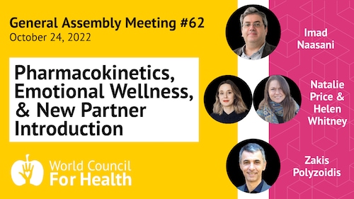 Join us to hear from our guest speakers:

- Imad Naasani (UK): Pharmacokinetics of the C19 Genetic Vaccines
- Helen Whitney & Natalie Price (UK & USA): Growing Innate Capacity and Emotional Wellness for Children and Families
- Zakis Polyzoidis (Greece): Introducing WCH Partner Isonomia

Support us: https://worldcouncilforhealth.org/donate
Subscribe: https://worldcouncilforhealth.org/subscribe