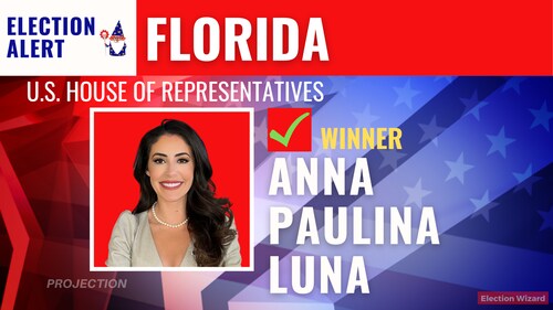 REPUBLICAN FLIP: Anna Paulina Luna (R) wins election in Florida's 13th congressional district.