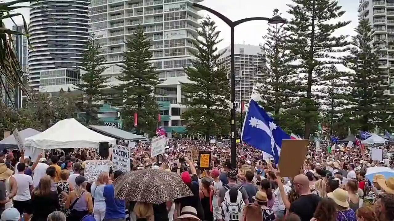Gold coast, Australia out in force against Coronavirus tyranny, going to be a big day, especially wi...