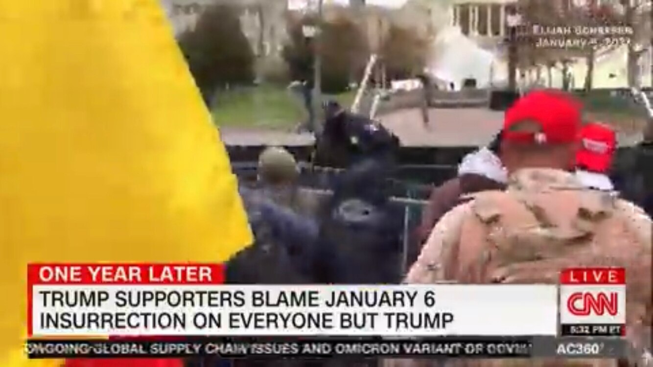 CNN unironically runs this banner while playing video of Ray Epps.  