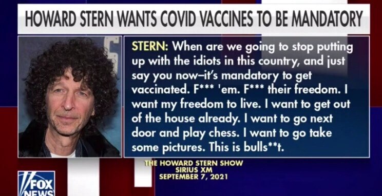 WATCH: @TuckerCarlson blasts Howard Stern for saying unvaccinated people should 'go home and die' So...
