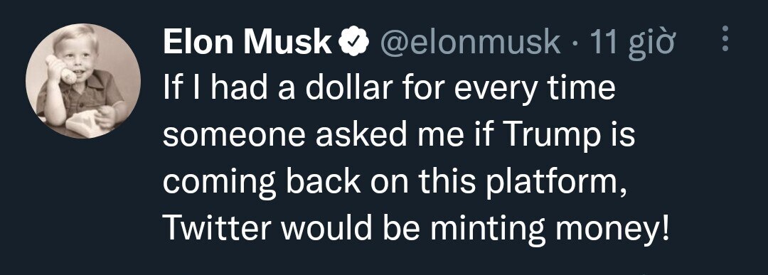 If I had a dollar for every time someone asked me if Trump is coming back on this platform, Twitter ...