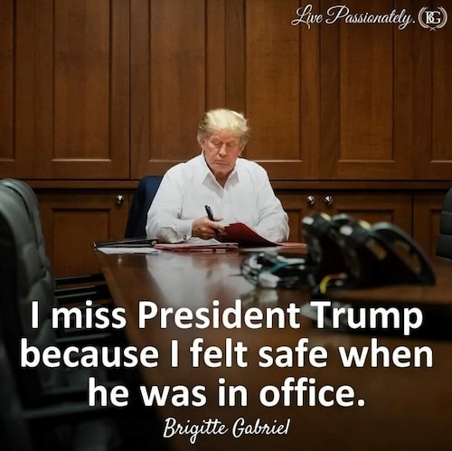 We were safe when he was in office.  🦅🇺🇸

REPOST IF YOU AGREE!
