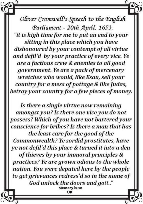 My dear American cousins - we had a guy called Cromwell some time ago, who had the same problem with...