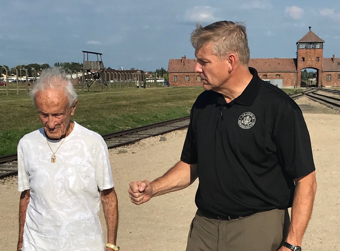 In 2018, I visited Auschwitz-Birkenau, where I toured the concentration camp with holocaust survivor Edward Mosberg. All sixteen of his family members were murdered by the Nazis. #NeverForget #HolocaustRemembranceDay