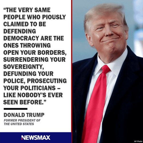 Pulling no punches, former President Donald Trump excoriated President Joe Biden and his fledgling a...