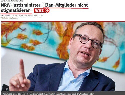 Neuer NRW-Justizminister Benjamin Limbach (Grüne): „Clan-Mitglieder nicht stigmatisieren“!

Das ist ...