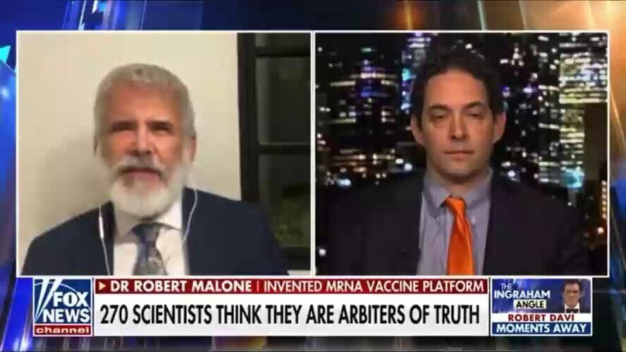 Dr Robert Malone quickly shuts down a critic live on fox news 🔥