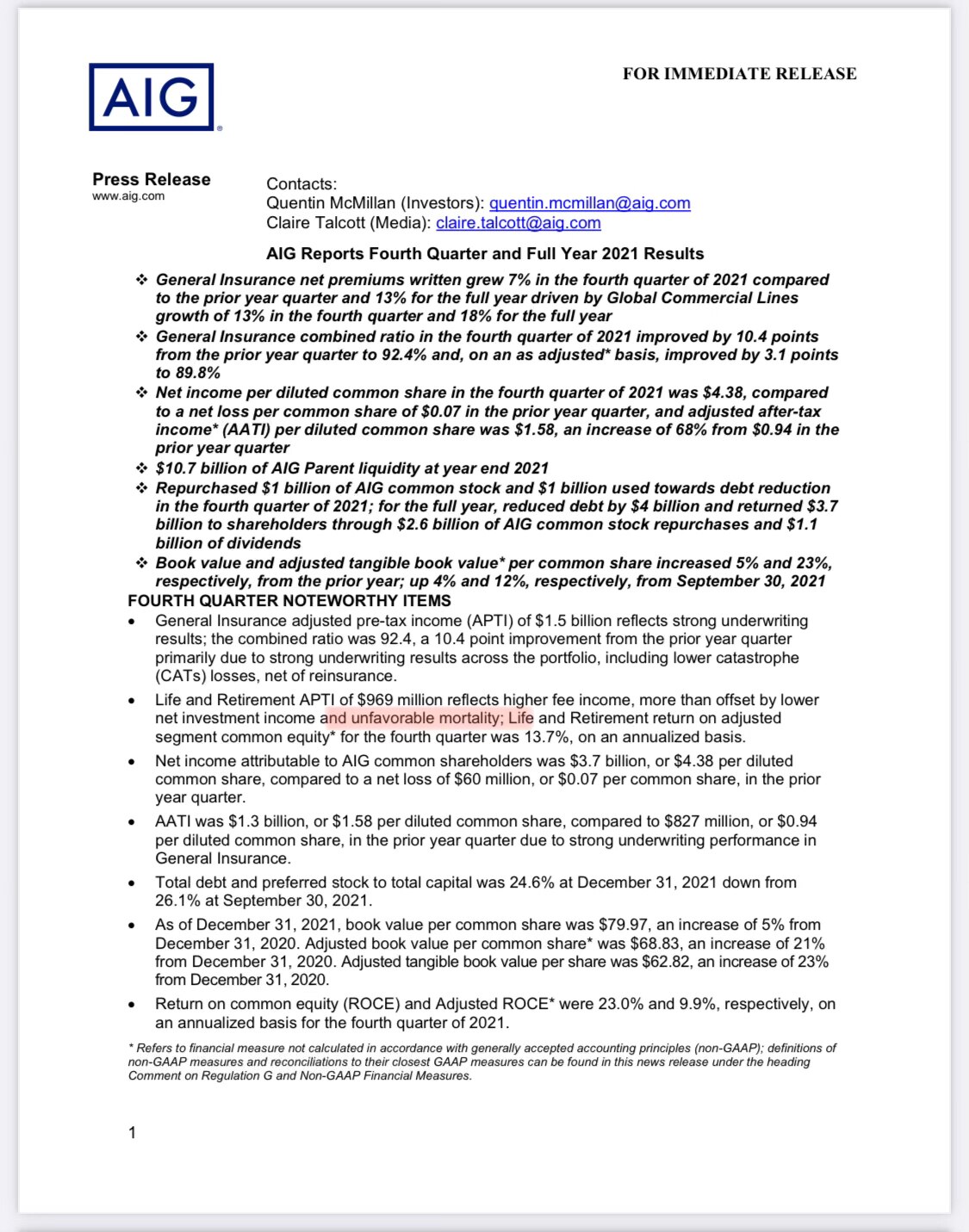 $AIG Q4 Death trend analysis thread:

AIG calls out unfavorable life insurance mortality on page 1 o...