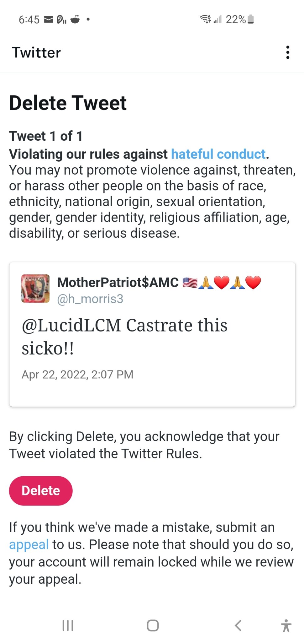 I was banned from twitter for saying we should castrate pedophiles.  (MAPS)  AM I WRONG?