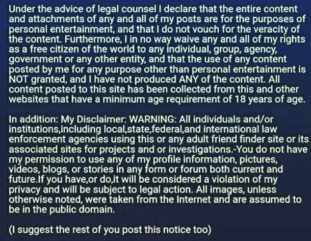 Disclaimer!
