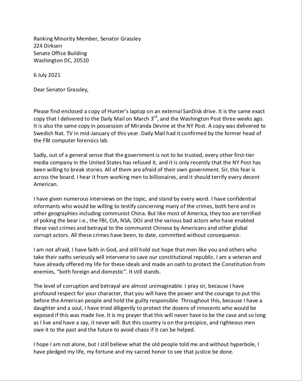 Let me remind everyone how long Grassley and Cotton have had this. Read my letter then tell me you s...