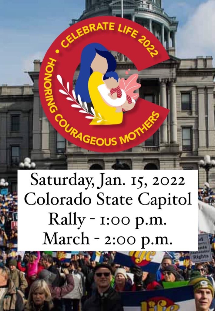 If there are any Coloradans here, come join us in showing up, celebrating, and marching for life tomorrow in Denver!