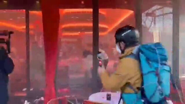 BREAKING: Macron’s forces unleash tear gas on freedom demonstrations in Paris, some hits café full o...