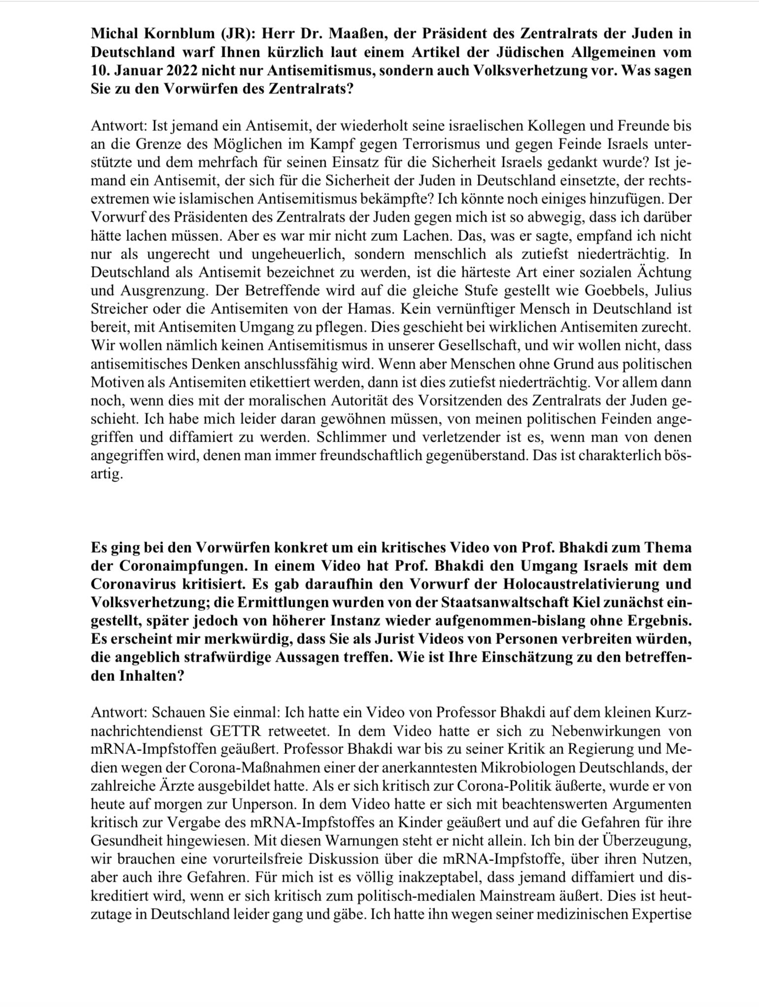 Mein heute in der Jüdischen Rundschau erschienenes Interview.

„Maaßen im Visier der Meinungspolizei...